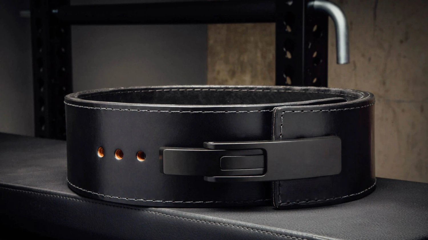 Pioneer Rogue Black Leather 13mm - 4" Lever Belt 3 Pioneer Rogue Black Leather 13mm - 4" Lever Belt